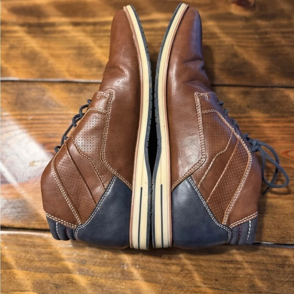 💥💥 Tommy Hilfiger Plain Chukka Boots Brown Navy Mens US size 10.5